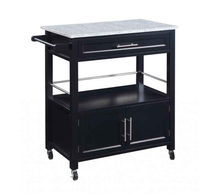 Linon Cameron Kitchen Cart with Granite Top