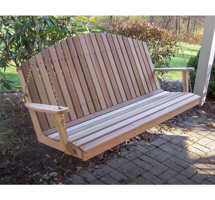 Cedar Mountaintop Fanback Porch Swing 