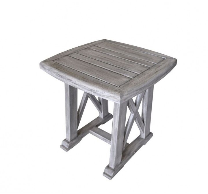 Driftwood Gray Teak Surf Side Outdoor Side Table