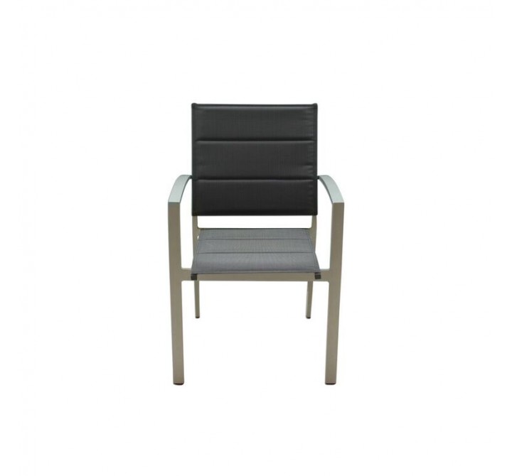 Courtyard Casual Skyline Silver Aluminum Outdoor Padded Dining Chairs - 6 pc Set