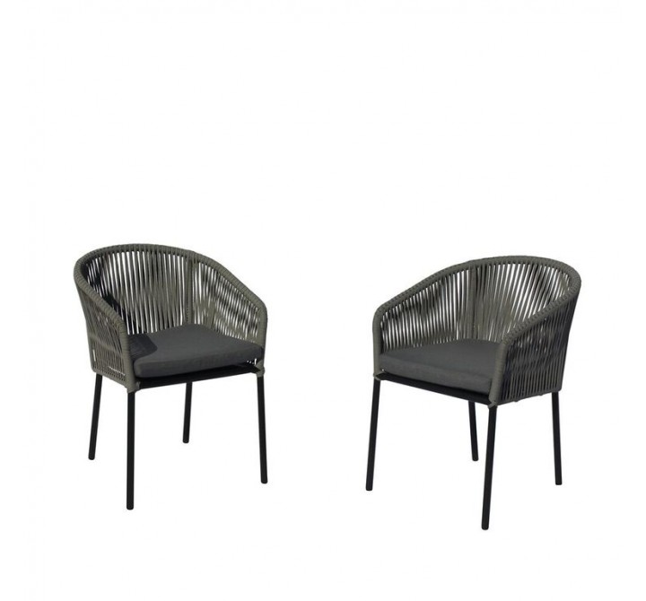 Osborne Black Aluminum Outdoor Dining Chairs - Set 2