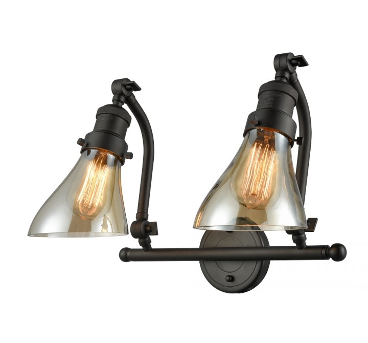 Angle Glass Double Swivel Vanity Light - AMBER ANGLE GLASS