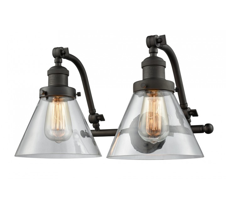 Double Swivel 2 Light Wall Bracket - CLEAR  GLASS