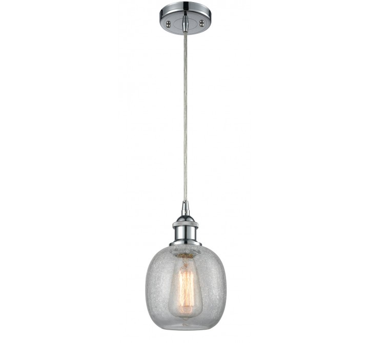 Glass Cord Pendant - Polished Chrome