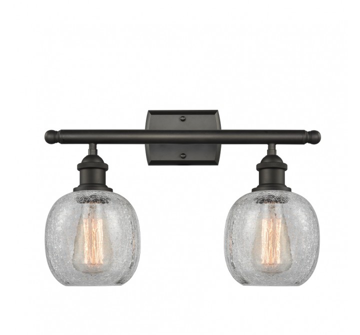 Glass Vanity Light - Oiled Rubbed Bronze - CLEAR CRACKELD