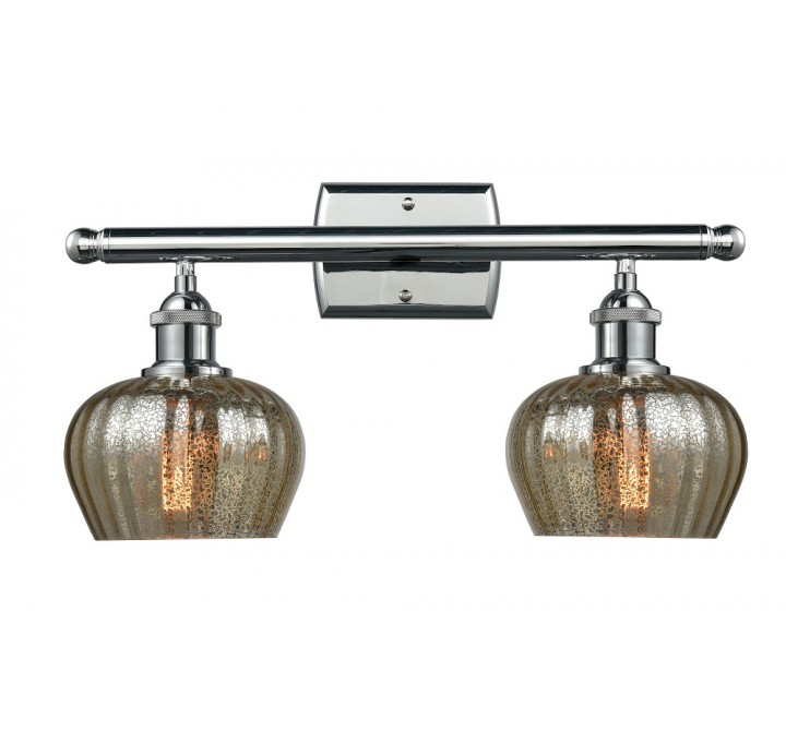 Glass Vanity Light - Polished Chrome - MERCURY FLUTED GLASS