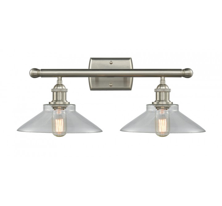 Glass Vanity Light - Brushed Satin Nickel - CLEAR GLASS