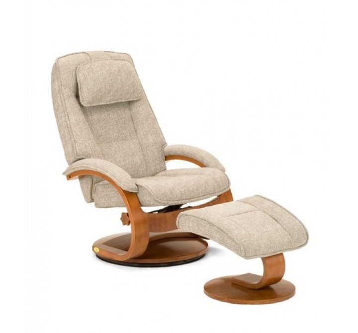 Mac Motion Oslo Collection Recliner with Teatro (Tan) Linen Fabric