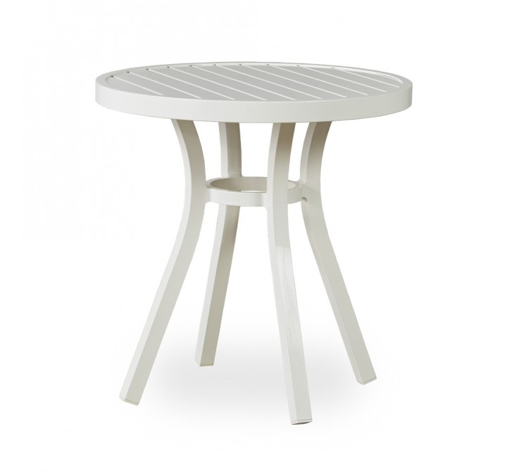 Lux 27" Rd. Bistro Table with Stat Top In Gloss White Finish