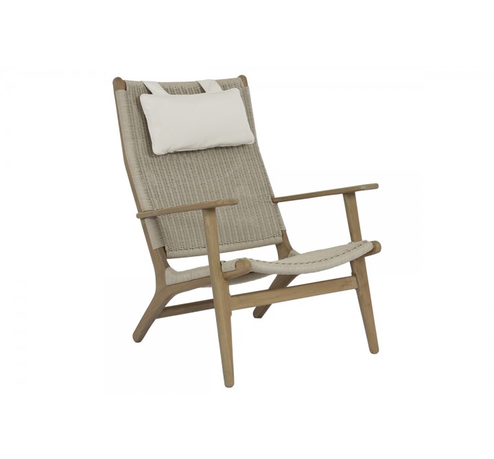Coastal Teak Cushionless Highback Chair - Angled