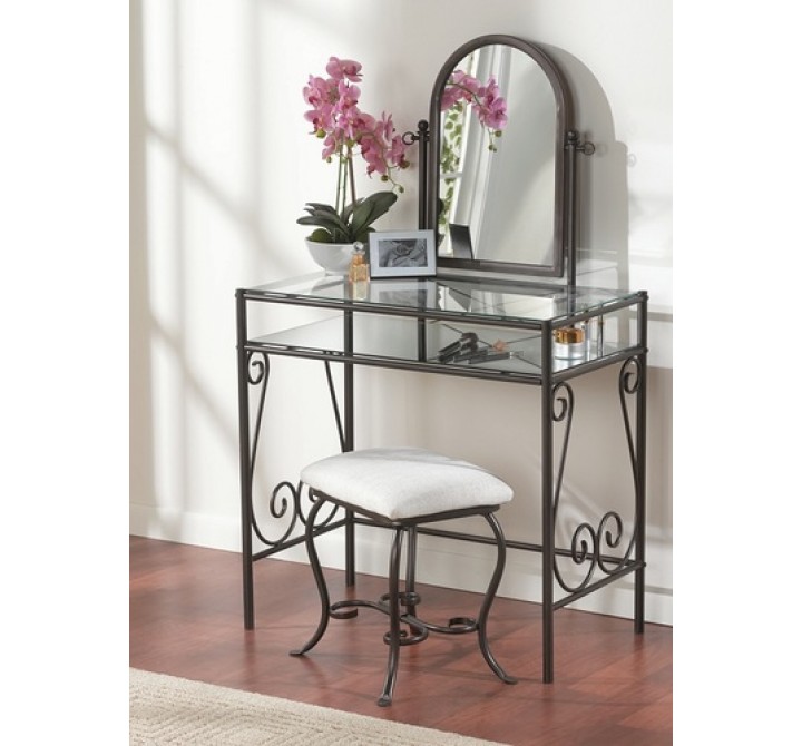 Linon Clarisse Metal Vanity Set