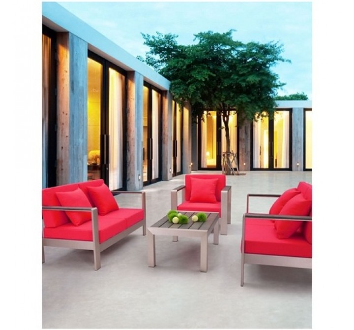 Zuo Modern Cosmopolitan Arm Chair Frame Brushed Aluminum W/ Cushion