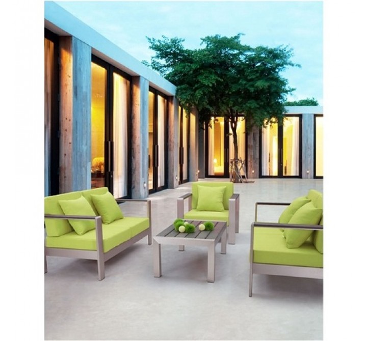 Zuo Modern Cosmopolitan Sofa Frame Brushed Aluminum W/ Cushion