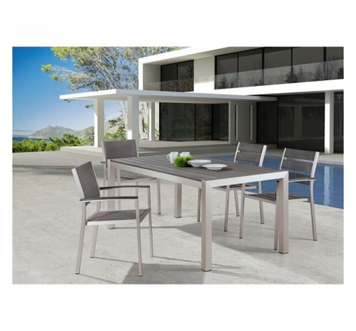 Zuo Modern Metropolitan Dining Table Brushed Aluminum