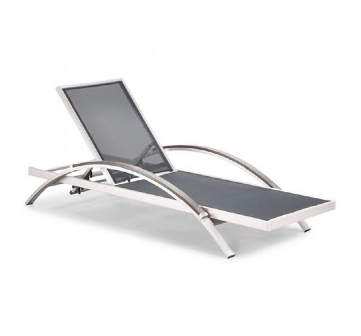 Zuo Modern Metropolitan Chaise Lounge Brushed Aluminum - Set of 2