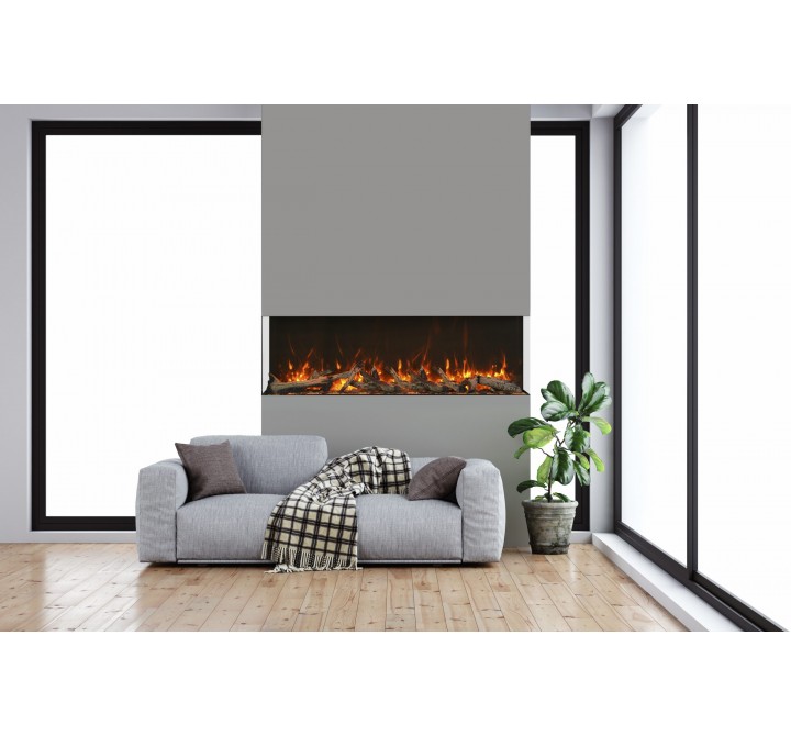 Amantii 72" Unit - 14 1/4" In Depth 3 Sided Glass Fireplace