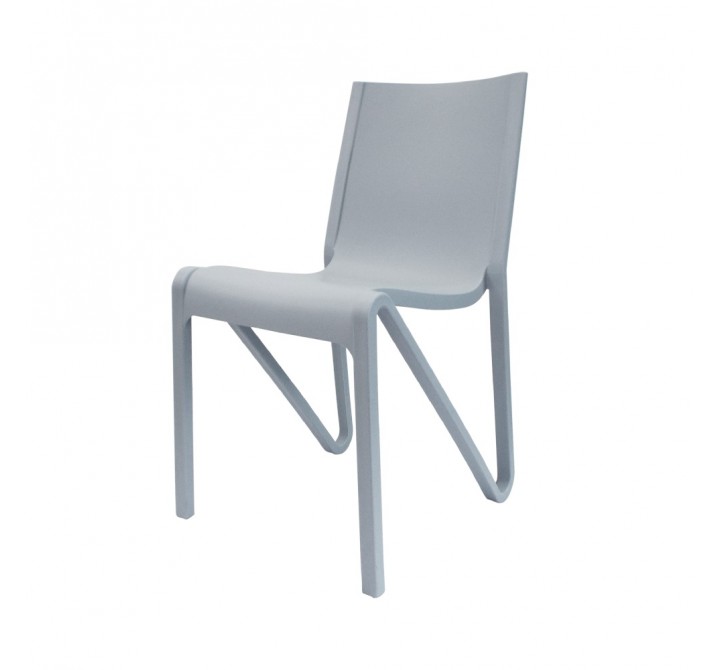 Toppy Stackable Modern V Dinning Chair - Cool Grey - Left Angled