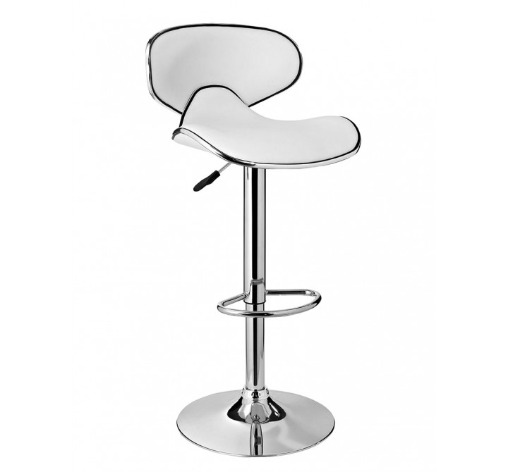 White Adjustable PU Barstool