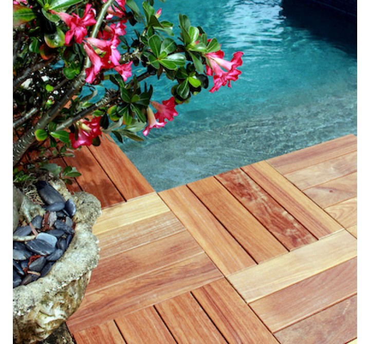 Infinita FlexDeck Copabianca Classic IPE 18" x 18" Champagne - Poolisde