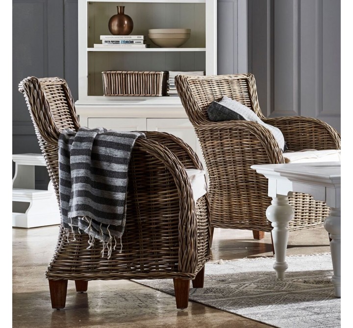 Wickerworks Set Of 2 Baron Lounge Armchair With Cushions