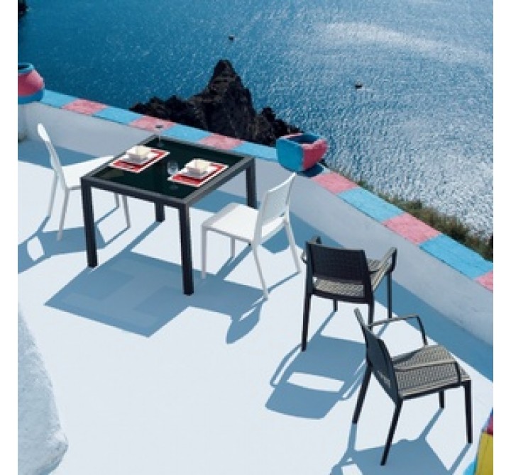 Verona Resin Wickerlook Dining Chair - Brown