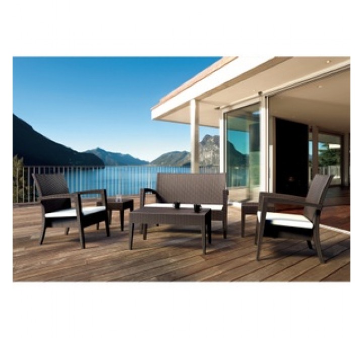 Miami Resin Club Chair - Set of 2 - Brown