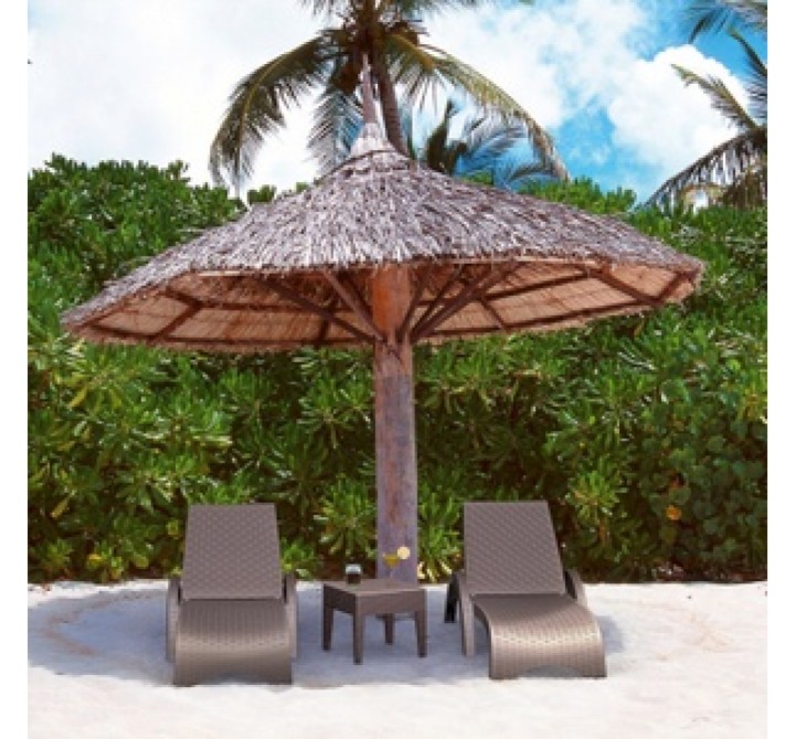 Miami Resin Wickerlook Chaise Lounge - Set - Brown