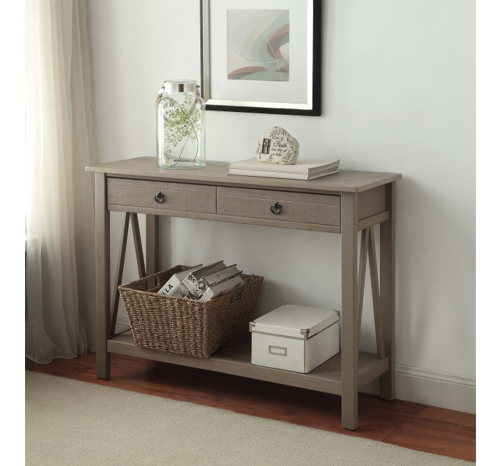 Linon Home Decor Titian Rustic Gray Console Table