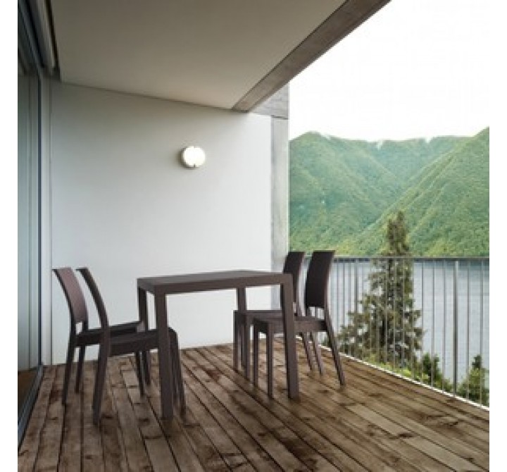 rlando Wickerlook Square Dining Set - Brown