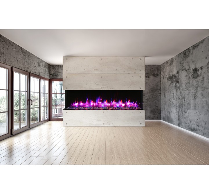 Amantii 88" Unit - 14 1/4" In Depth 3 Sided Glass Fireplace