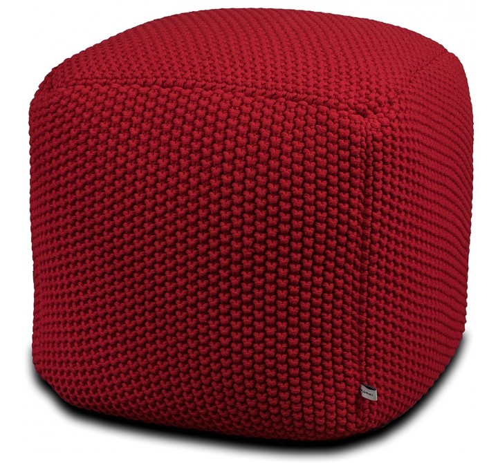 Aron Living Pouf Square Ottoman Red