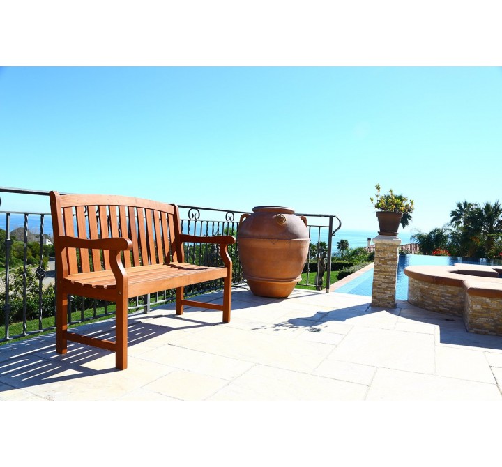 Modern Patio Outdoor 2-Seater Marley Bench - Actual 