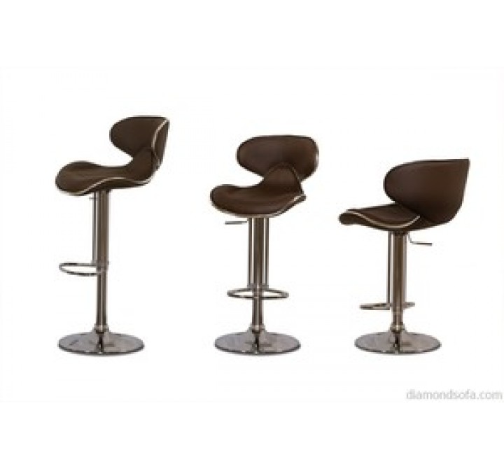 Diamond Sofa Contemporary Adjustable Height Bar Stool with 360 Degree Swivel