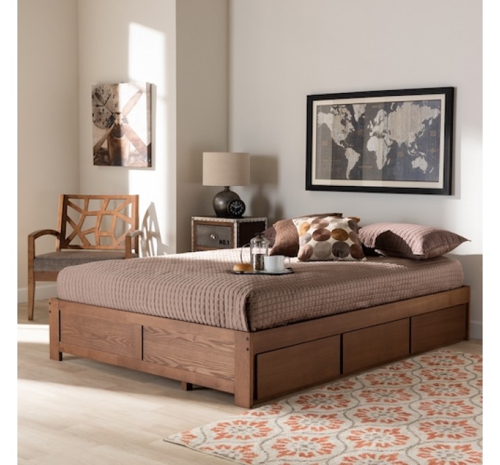 Baxton Studio Wren Platform Storage Bed Frame