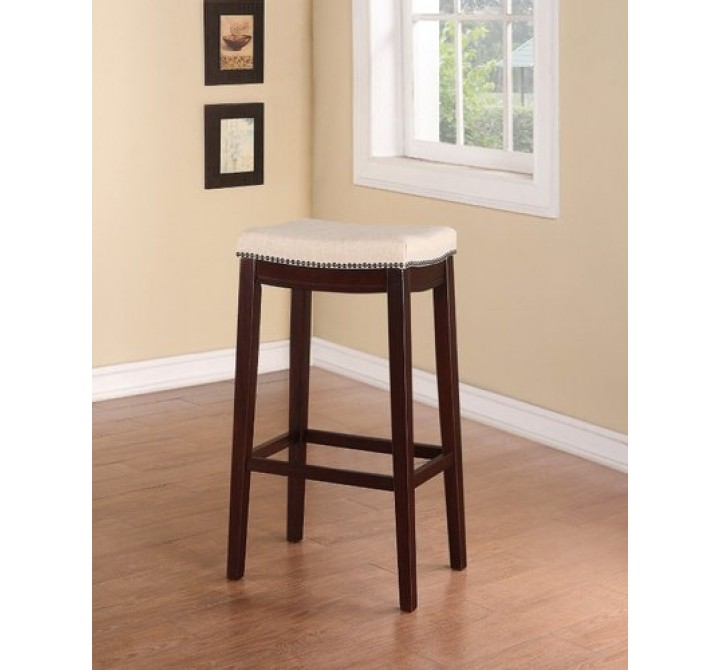 Linon Allure Stool Fabric with Cushion Seat