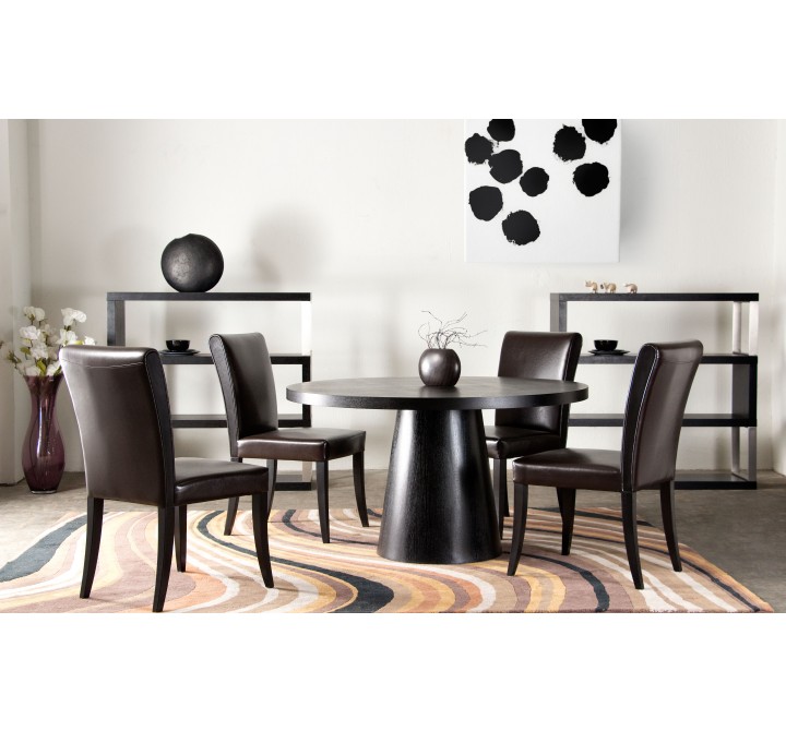 Diamond Sofa Set of Two Leather Dining Side Chair with Wood Leg - ON SALE!