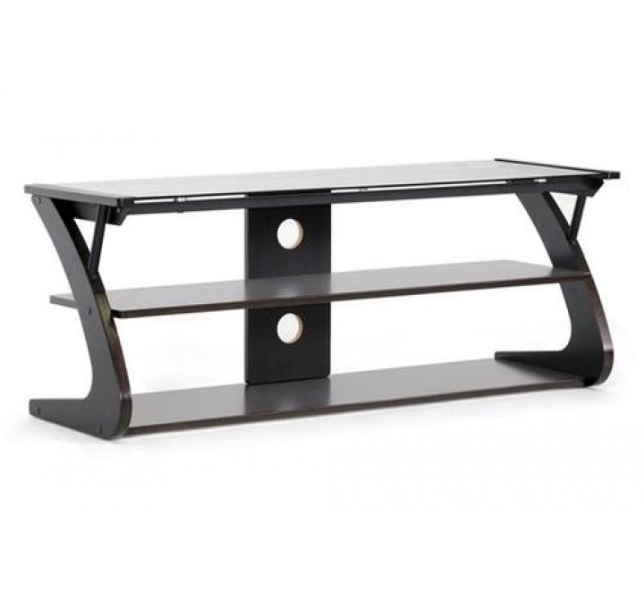 Baxton Studio Sculpten Modern TV Stand W/ Glass Shelves