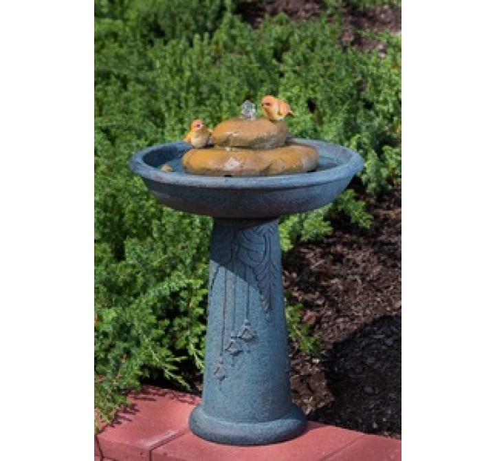 Alfresco Home Bird Bath Outdoor Fountain