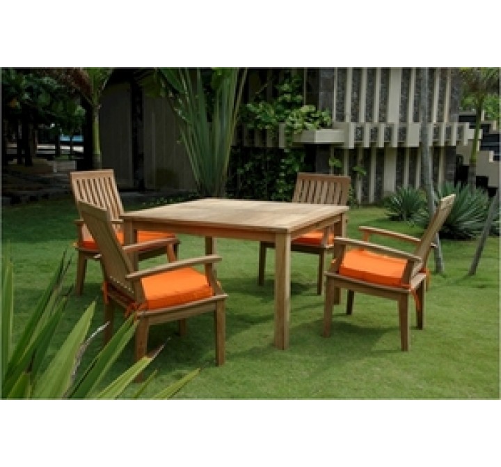 Anderson Teak Windsor 47" Square Table and Brianna Dining Armchair