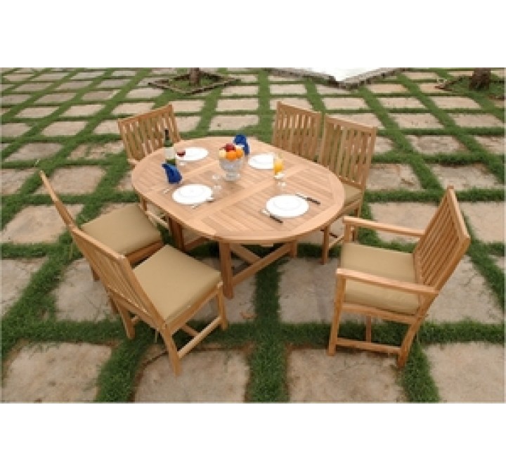 Anderson Teak 67" Oval Extension Table with Wilshire Dining Armchair and Wilshire Dining Chair