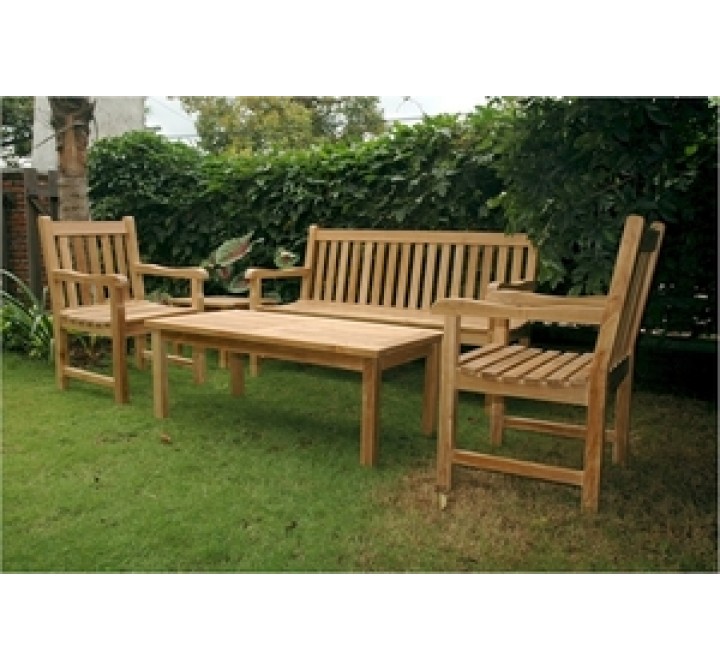 Anderson Teak Classic Bench with Classic Dining Armchair , Rect. Coffee Table and Side Table