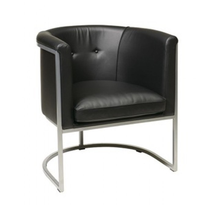 Avenue Six Captains Chair Black Faux Leather with Powder Coating