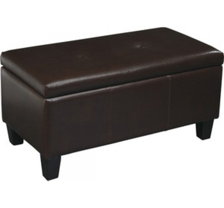 Avenue Six Detour Storage Bench in Espresso Eco Leather Fabric