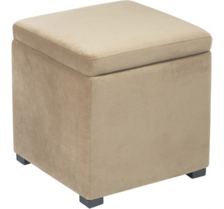 Avenue Six Detour Storage Cube with Tray in Coffee Velvet Fabric