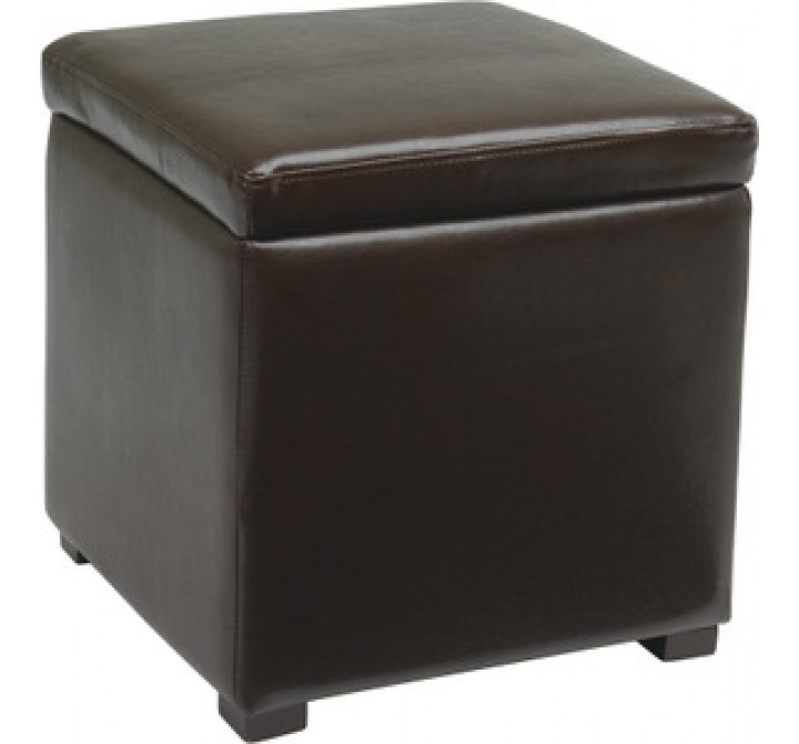 Avenue Six Detour Storage Cube with Tray in Espresso Eco Leather Fabric