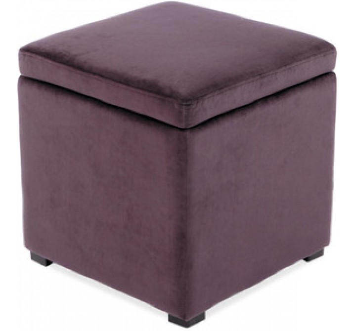 Avenue Six Detour Storage Cube with Tray in Purple Velvet Fabric