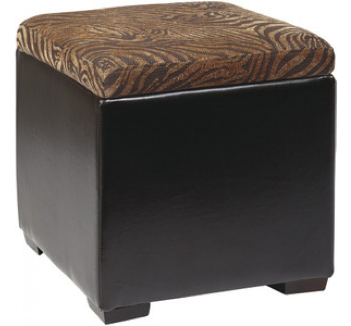 Avenue Six Detour Storage Cube with Tray in Wild Espresso/Eco Leather Fabric