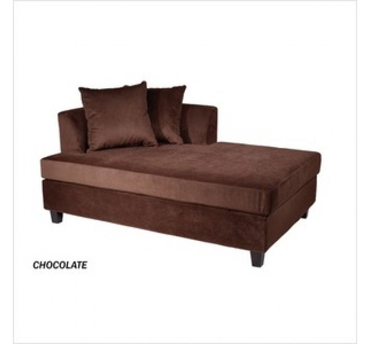 Avenue Six Regent Chaise (Reversible) in Chocolate Velvet Fabric