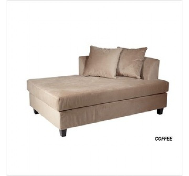 Avenue Six Regent Chaise (Reversible) in Coffee Velvet Fabric