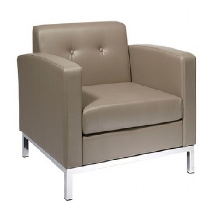 Avenue Six Wall Street Arm Chair - Smoke Faux Leather